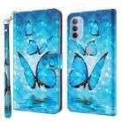 For Motorola Moto G31 / G41 3D Painting Pattern TPU + PU Leather Phone Case(Three Butterflies) - 1