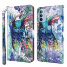 For Motorola Moto G31 / G41 3D Painting Pattern TPU + PU Leather Phone Case(Watercolor Owl) - 1