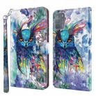 For Motorola Moto G50 3D Painting Pattern TPU + PU Leather Phone Case(Watercolor Owl) - 1