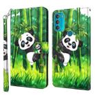 For Motorola Moto G71 5G 3D Painting Pattern TPU + PU Leather Phone Case(Panda Climbing Bamboo) - 1