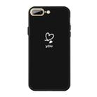 For iPhone 8 Plus / 7 Plus Love-heart Letter Pattern Colorful Frosted TPU Phone Protective Case(Black) - 1