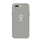 For iPhone 8 Plus / 7 Plus Love-heart Letter Pattern Colorful Frosted TPU Phone Protective Case(Gray) - 1