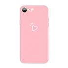For iPhone SE 2022 / SE 2020 / 8 / 7 Love-heart Letter Pattern Colorful Frosted TPU Phone Protective Case(Pink) - 1