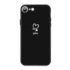 For iPhone SE 2022 / SE 2020 / 8 / 7 Love-heart Letter Pattern Colorful Frosted TPU Phone Protective Case(Black) - 1
