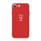 For iPhone SE 2022 / SE 2020 / 8 / 7 Love-heart Letter Pattern Colorful Frosted TPU Phone Protective Case(Red) - 1