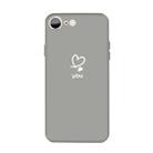 For iPhone SE 2022 / SE 2020 / 8 / 7 Love-heart Letter Pattern Colorful Frosted TPU Phone Protective Case(Gray) - 1