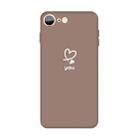 For iPhone SE 2022 / SE 2020 / 8 / 7 Love-heart Letter Pattern Colorful Frosted TPU Phone Protective Case(Khaki) - 1