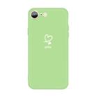 For iPhone SE 2022 / SE 2020 / 8 / 7 Love-heart Letter Pattern Colorful Frosted TPU Phone Protective Case(Green) - 1