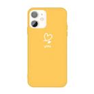 For iPhone 11 Love-heart Letter Pattern Colorful Frosted TPU Phone Protective Case(Yellow) - 1