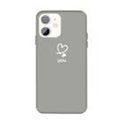 For iPhone 11 Love-heart Letter Pattern Colorful Frosted TPU Phone Protective Case(Gray) - 1