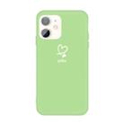 For iPhone 11 Love-heart Letter Pattern Colorful Frosted TPU Phone Protective Case(Green) - 1