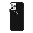 For iPhone 11 Pro Love-heart Letter Pattern Colorful Frosted TPU Phone Protective Case(Black) - 1