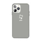 For iPhone 11 Pro Love-heart Letter Pattern Colorful Frosted TPU Phone Protective Case(Gray) - 1