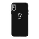 For iPhone X / XS Love-heart Letter Pattern Colorful Frosted TPU Phone Protective Case(Black) - 1