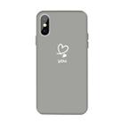 For iPhone XS / X Love-heart Letter Pattern Colorful Frosted TPU Phone Protective Case(Gray) - 1
