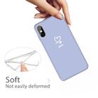 For iPhone X / XS Love-heart Letter Pattern Colorful Frosted TPU Phone Protective Case(Light Purple) - 4