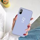 For iPhone X / XS Love-heart Letter Pattern Colorful Frosted TPU Phone Protective Case(Light Purple) - 5
