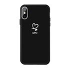 For iPhone XS Max Love-heart Letter Pattern Colorful Frosted TPU Phone Protective Case(Black) - 1