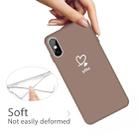 For iPhone XS Max Love-heart Letter Pattern Colorful Frosted TPU Phone Protective Case(Khaki) - 4