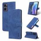 For OPPO Reno7 SE 5G AZNS Skin Feel Calf Texture Flip Leather Phone Case(Blue) - 1