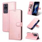 For Xiaomi Redmi K50 / K50 Pro AZNS Skin Feel Calf Texture Flip Leather Phone Case(Rose Gold) - 1