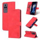 For Xiaomi Redmi K50 / K50 Pro AZNS Skin Feel Calf Texture Flip Leather Phone Case(Red) - 1
