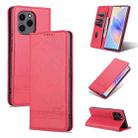 For Honor 60 SE AZNS Magnetic Calf Texture Flip Leather Phone Case(Red) - 1
