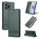 For Honor 60 SE AZNS Magnetic Calf Texture Flip Leather Phone Case(Dark Green) - 1