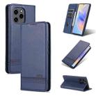 For Honor 60 SE AZNS Magnetic Calf Texture Flip Leather Phone Case(Dark Blue) - 1