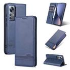 For Xiaomi 12 / 12X AZNS Magnetic Calf Texture Flip Leather Phone Case(Dark Blue) - 1