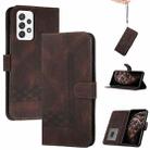 For Samsung Galaxy A33 5G Cubic Skin Feel Flip Leather Phone Case(Dark Coffee) - 1