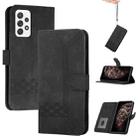 For Samsung Galaxy A73 5G Cubic Skin Feel Flip Leather Phone Case(Black) - 1