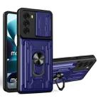 For Motorola Moto G200 5G / Edge S30 Sliding Camshield TPU+PC Phone Case with Card Slot(Sapphire Blue) - 1