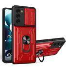 For Motorola Moto G200 5G / Edge S30 Sliding Camshield TPU+PC Phone Case with Card Slot(Red) - 1