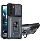 For Motorola Moto G200 5G / Edge S30 Sliding Camshield TPU+PC Phone Case with Card Slot(Grey) - 1