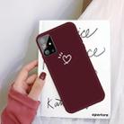 For Galaxy S20+ Love Heart Pattern Frosted TPU Protective Case(Wine Red) - 1