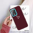 For Galaxy S20 Ultra Love Heart Pattern Frosted TPU Protective Case(Wine Red) - 1