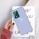 For Galaxy S20 Ultra Love Heart Pattern Frosted TPU Protective Case(Light Purple) - 1