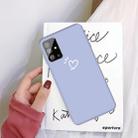 For Galaxy S20 Love Heart Pattern Frosted TPU Protective Case(Light Purple) - 1