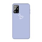 For Galaxy S20 Love Heart Pattern Frosted TPU Protective Case(Light Purple) - 2