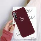 For Galaxy Note10 Love Heart Pattern Frosted TPU Protective Case(Wine Red) - 1