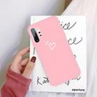 For Galaxy Note10+ Love Heart Pattern Frosted TPU Protective Case(Pink) - 1