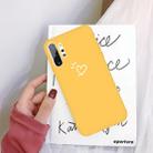 For Galaxy Note10+ Love Heart Pattern Frosted TPU Protective Case(Yellow) - 1