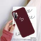 For Galaxy Note10+ Love Heart Pattern Frosted TPU Protective Case(Wine Red) - 1