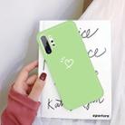 For Galaxy Note10+ Love Heart Pattern Frosted TPU Protective Case(Green) - 1