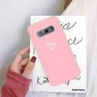 For Galaxy S10 Love Heart Pattern Frosted TPU Protective Case(Pink) - 1