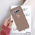 For Galaxy S10 Love Heart Pattern Frosted TPU Protective Case(Khaki) - 1