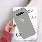 For Galaxy S10+ Love Heart Pattern Frosted TPU Protective Case(Grey) - 1