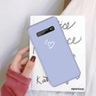 For Galaxy S10+ Love Heart Pattern Frosted TPU Protective Case(Light Purple) - 1