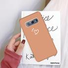 For Galaxy S10e Love Heart Pattern Frosted TPU Protective Case(Coral Orange) - 1
